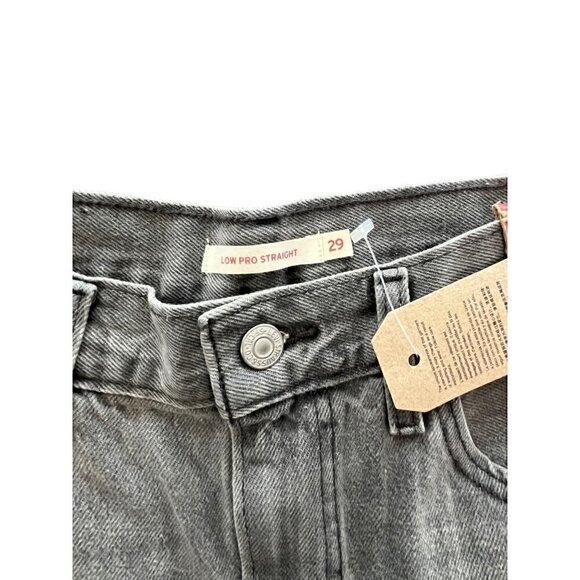Levi's Low Pro Straight Gray / Faded Black Denim Jeans, Size 29 NWT - Picture 6 of 11